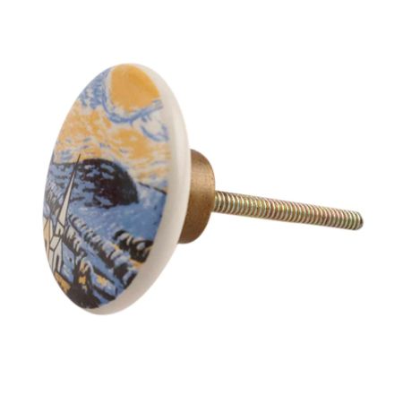 The Starry Night Multicolor Flat Cabinet Knob